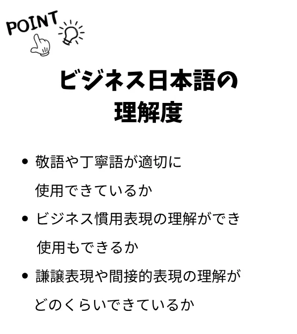 ビジネス日本語の理解度