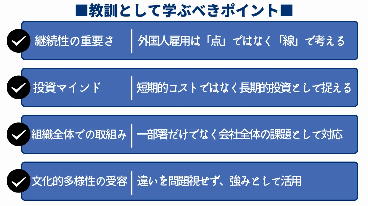 教訓として学ぶべきポイント