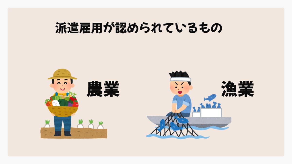 派遣雇用が認められているもの