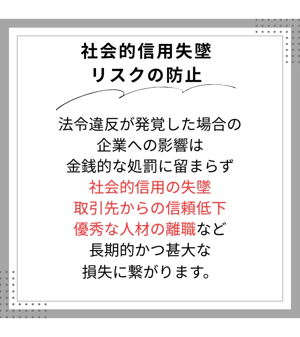 社会的信用失墜リスクの防止