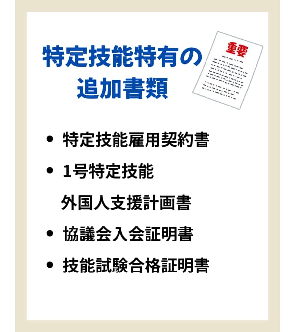 特定技能特有の追加書類