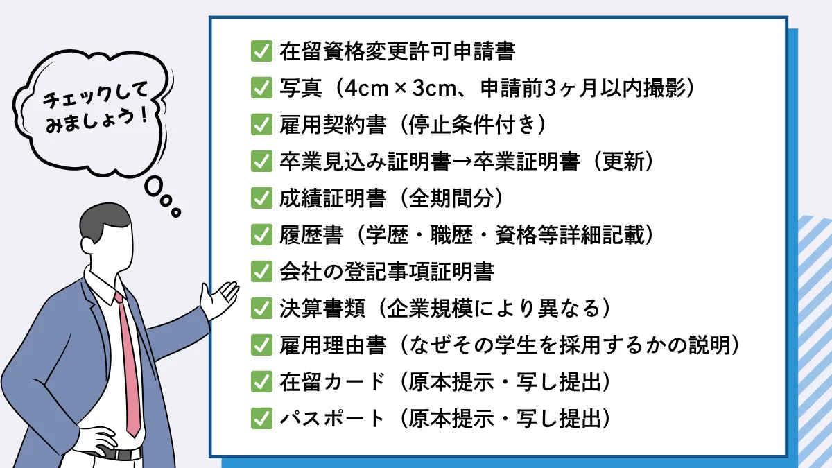留学生採用の必要書類一覧