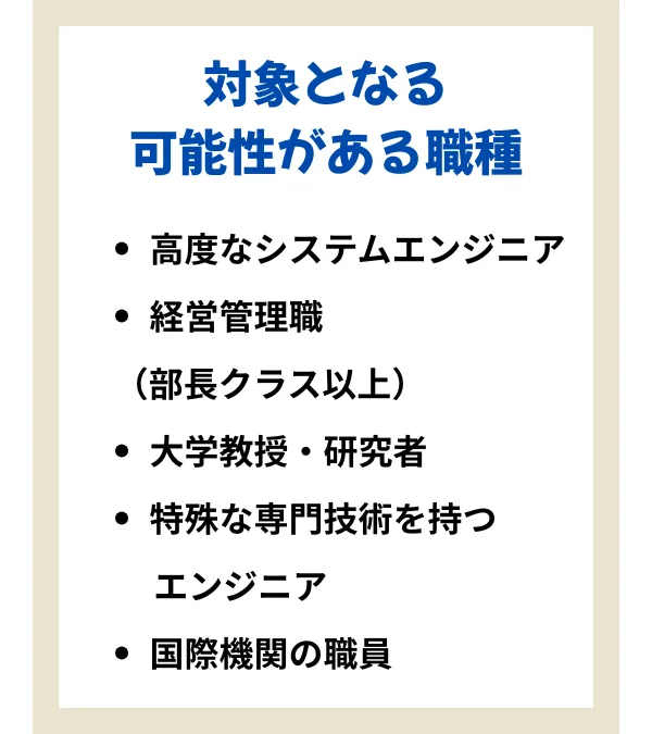 対象となる可能性のある職種